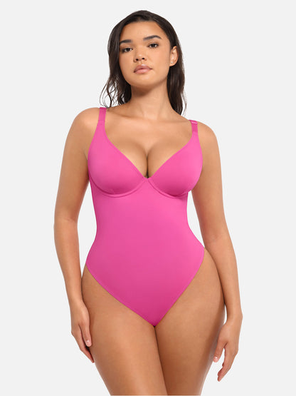 V Neck Tummy Control Bodysuit