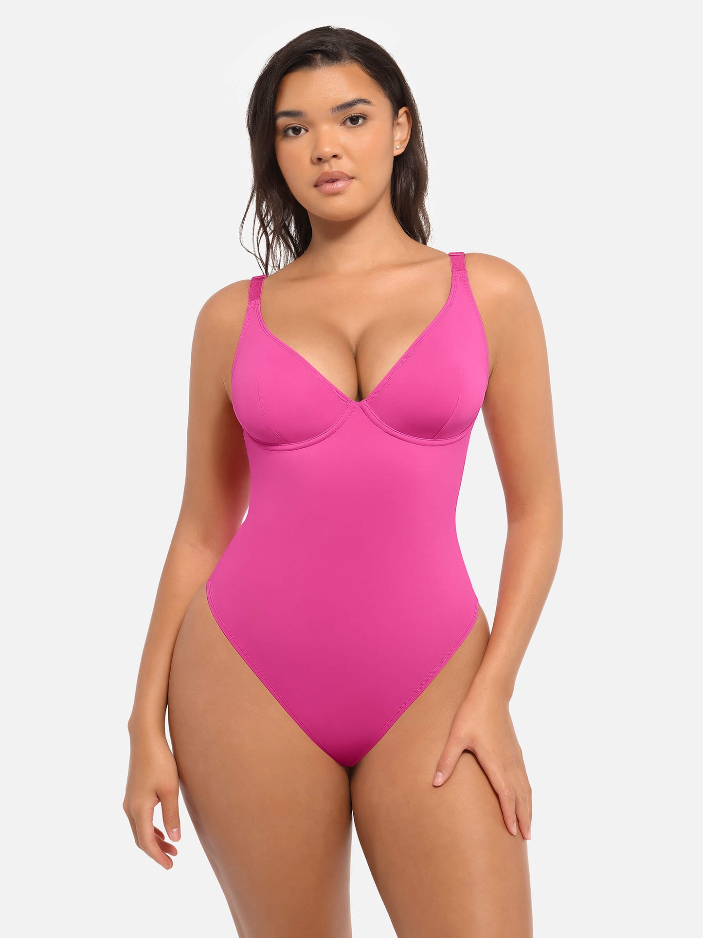 Bodysuit mit V-Ausschnitt und Bauchkontrolle