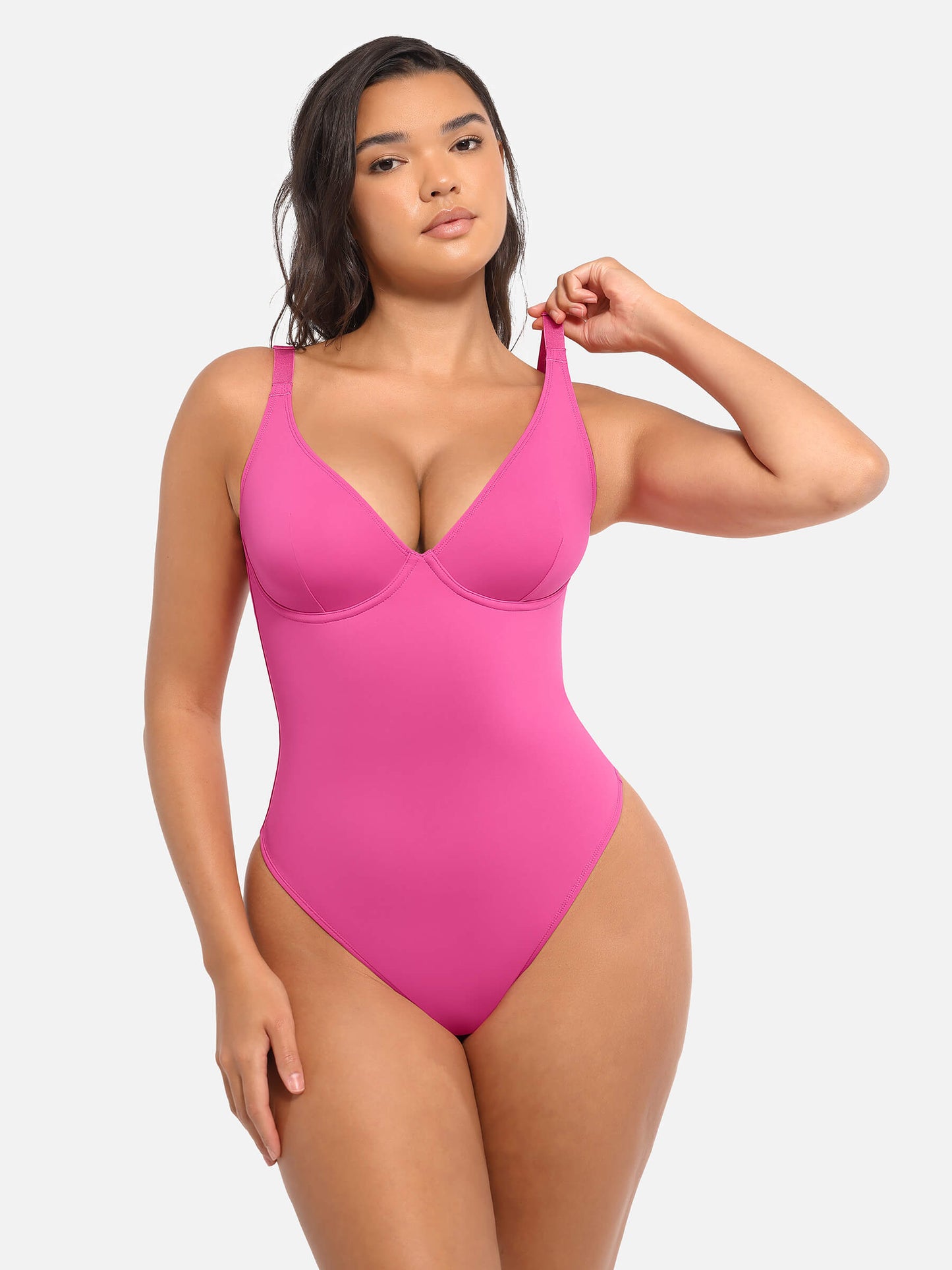 Bodysuit mit V-Ausschnitt und Bauchkontrolle