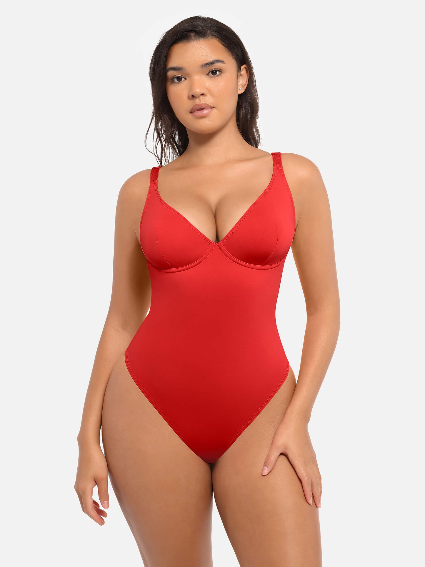 Bodysuit mit V-Ausschnitt und Bauchkontrolle