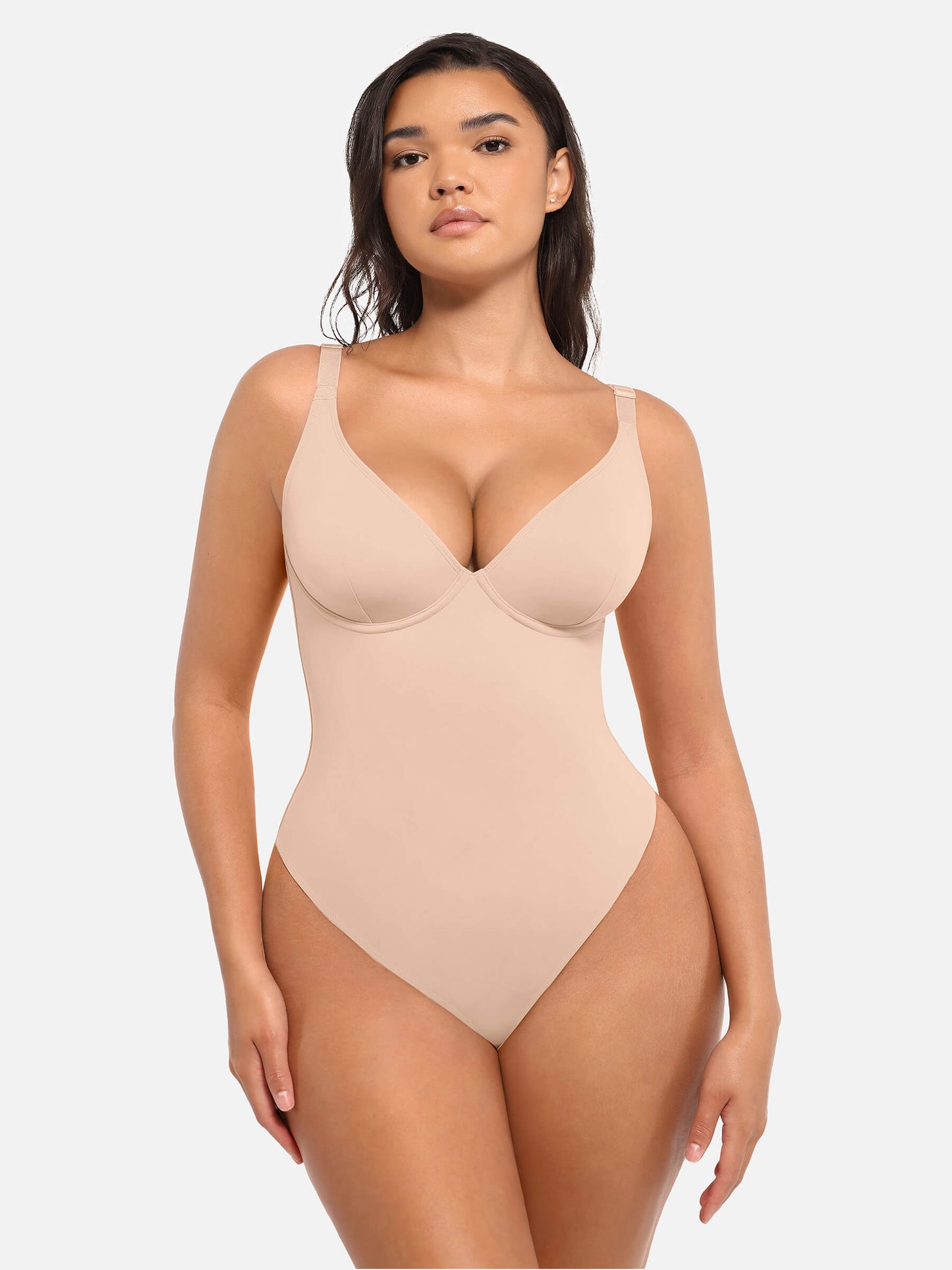 Bodysuit mit V-Ausschnitt und Bauchkontrolle