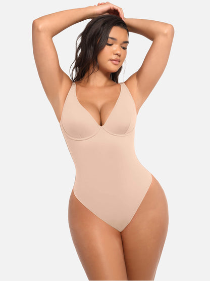 Bodysuit mit V-Ausschnitt und Bauchkontrolle