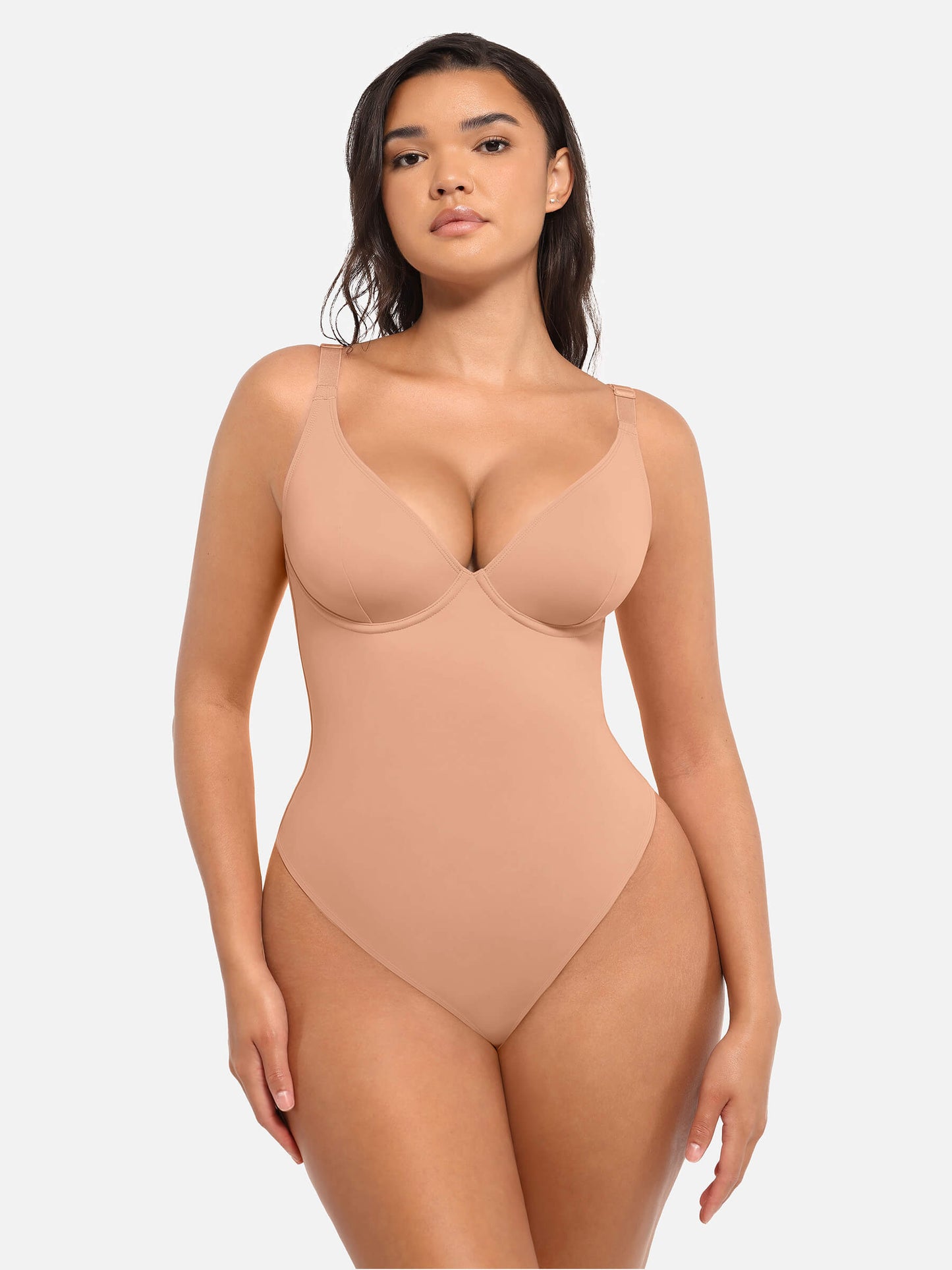 Bodysuit mit V-Ausschnitt und Bauchkontrolle