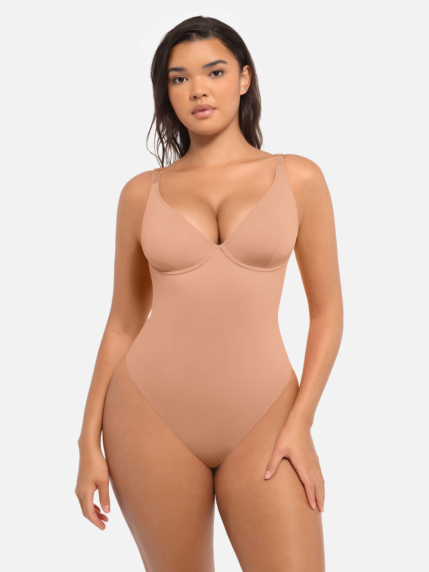 Bodysuit mit V-Ausschnitt und Bauchkontrolle