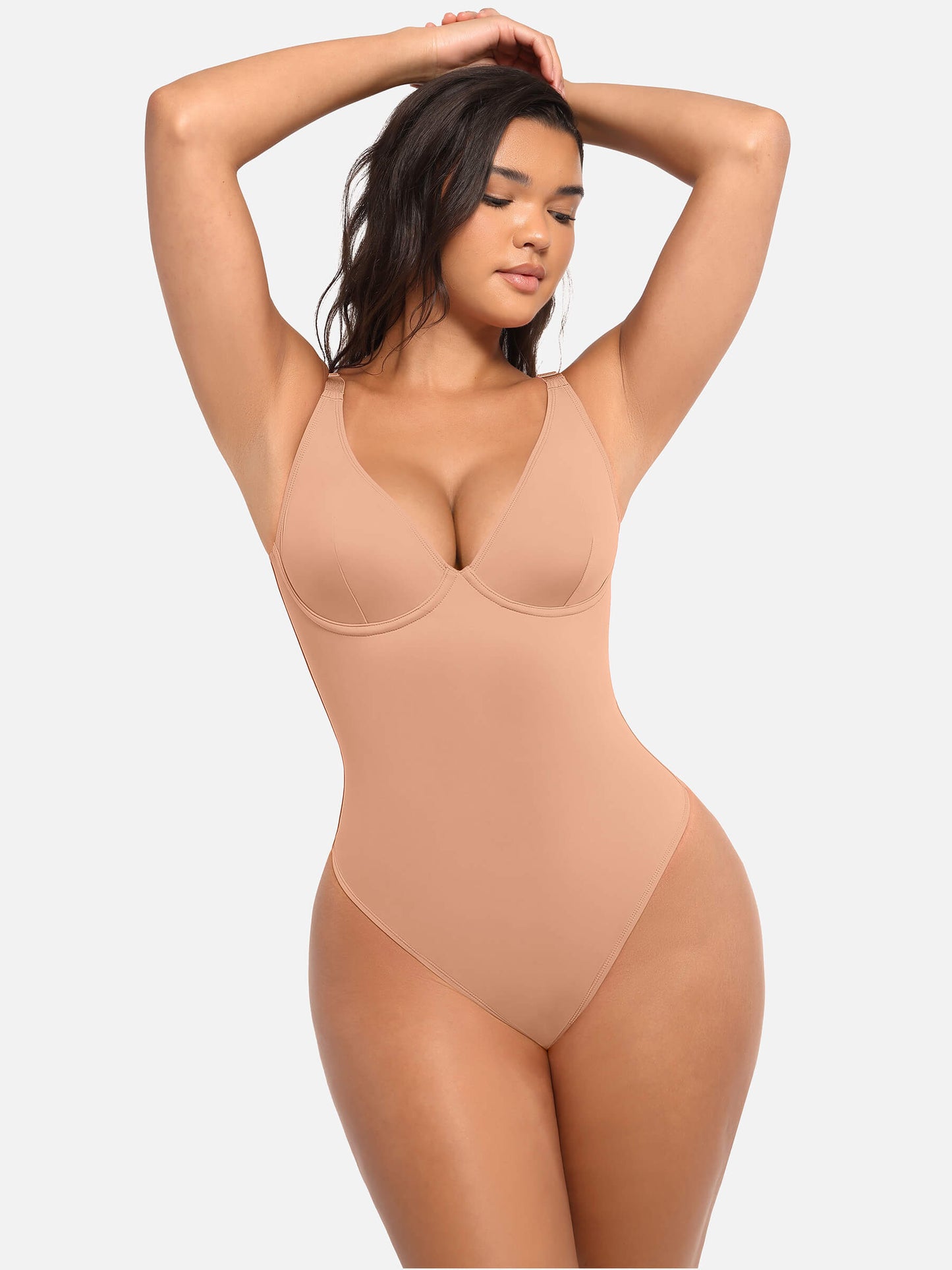 Bodysuit mit V-Ausschnitt und Bauchkontrolle