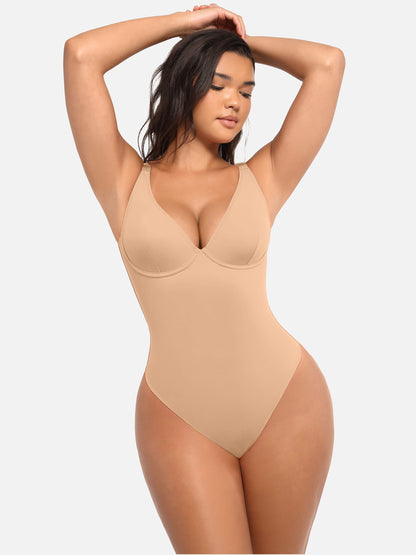 Bodysuit mit V-Ausschnitt und Bauchkontrolle