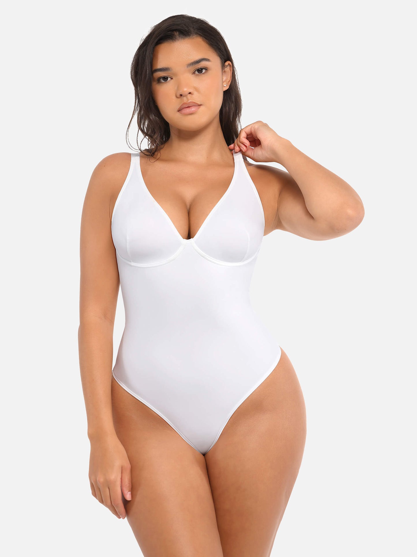 Bodysuit mit V-Ausschnitt und Bauchkontrolle