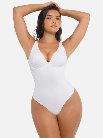 Bodysuit mit V-Ausschnitt und Bauchkontrolle