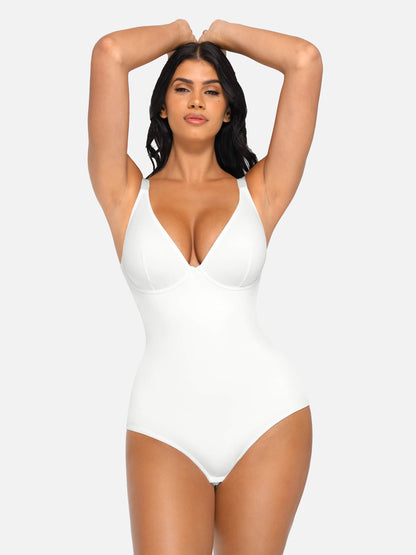 V Neck Tummy Control Bodysuit