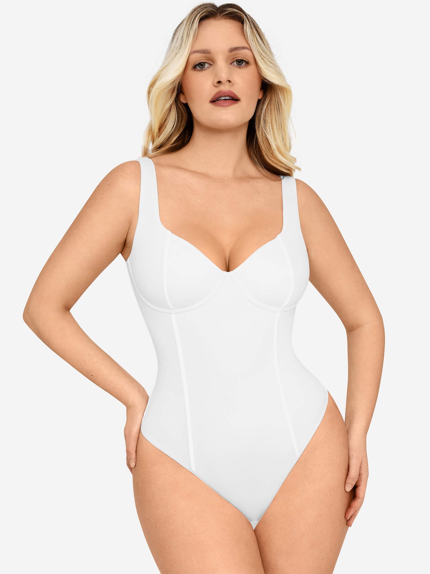 Full Body Wide Strap V-Neck Bodysuit