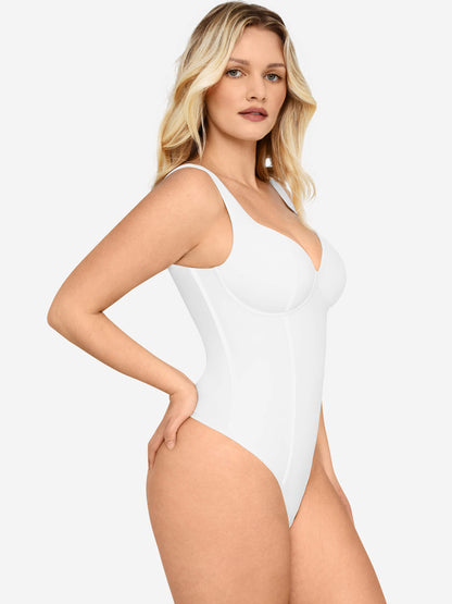 Full Body Wide Strap V-Neck Bodysuit