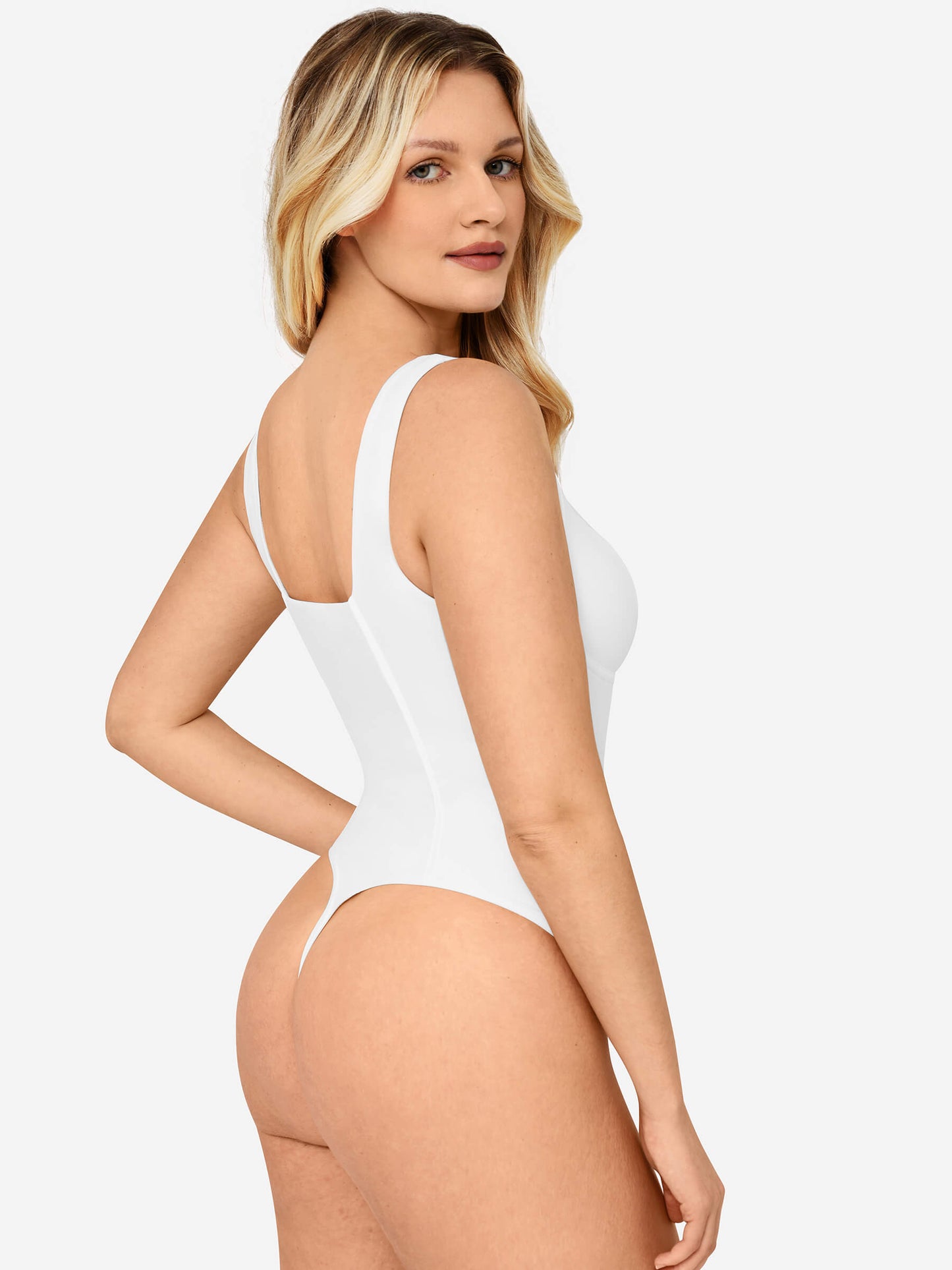 Full Body Wide Strap V-Neck Bodysuit