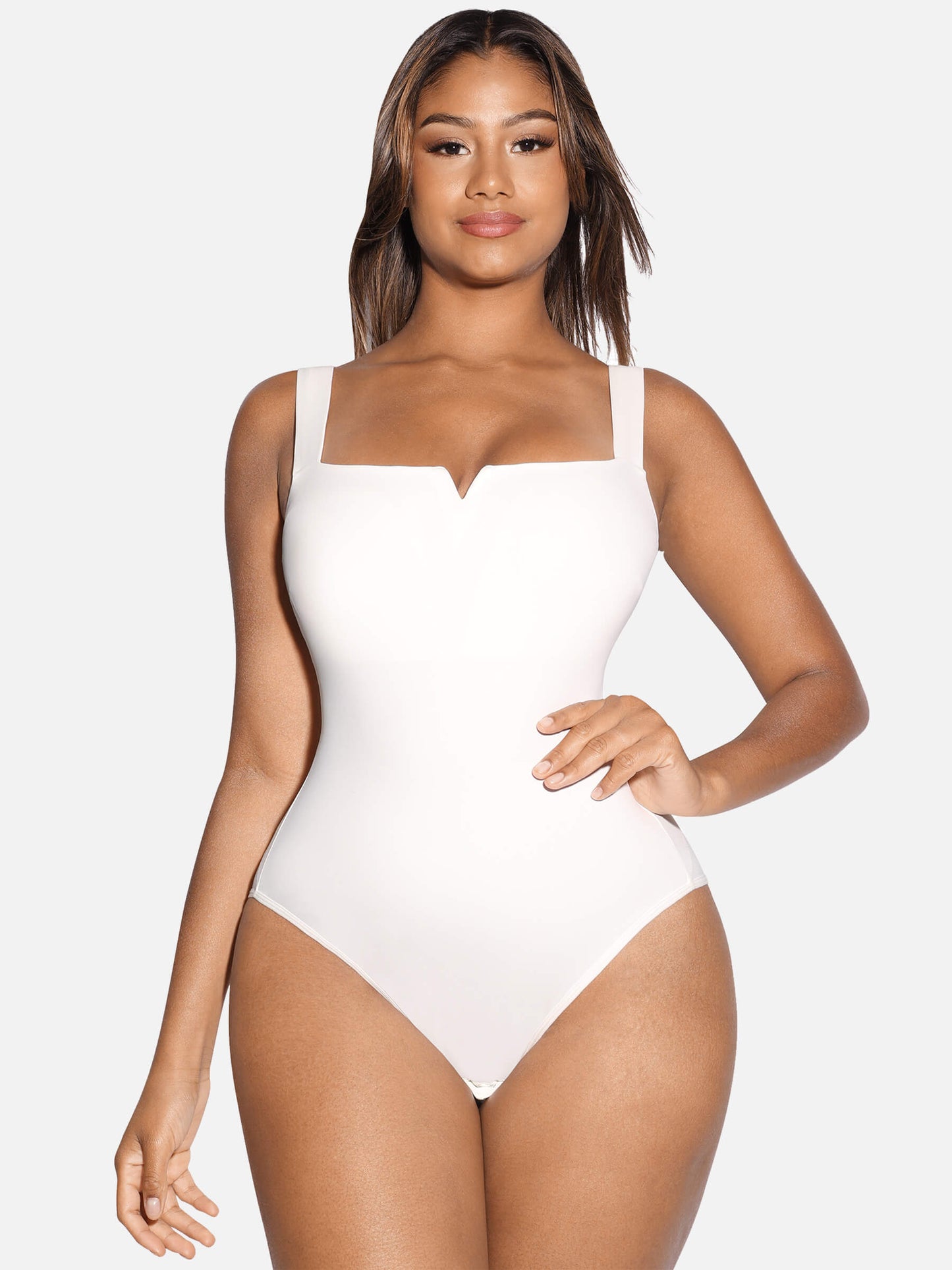 V Neck Tummy Control Thong Shapewear