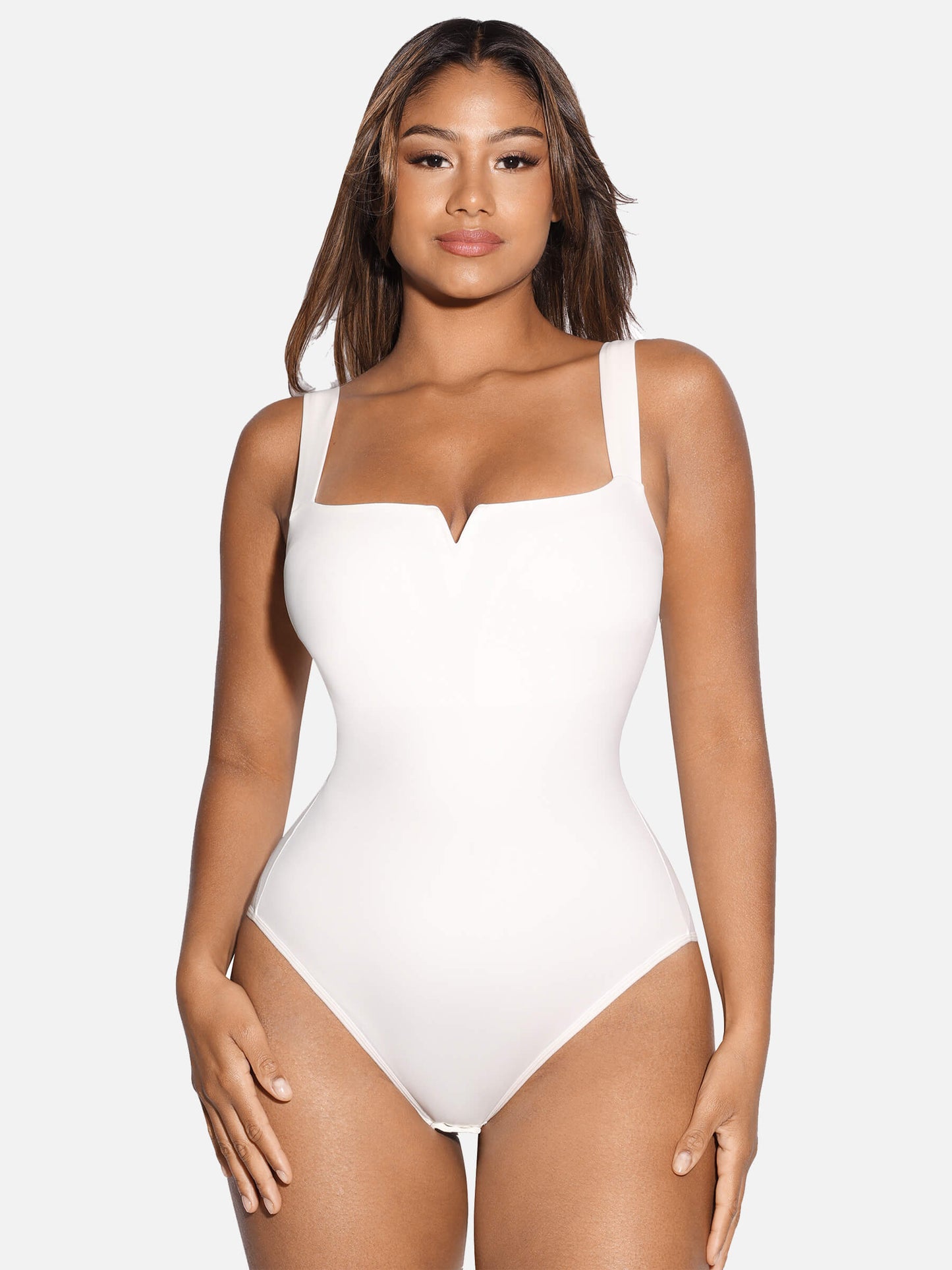 V Neck Tummy Control Thong Shapewear