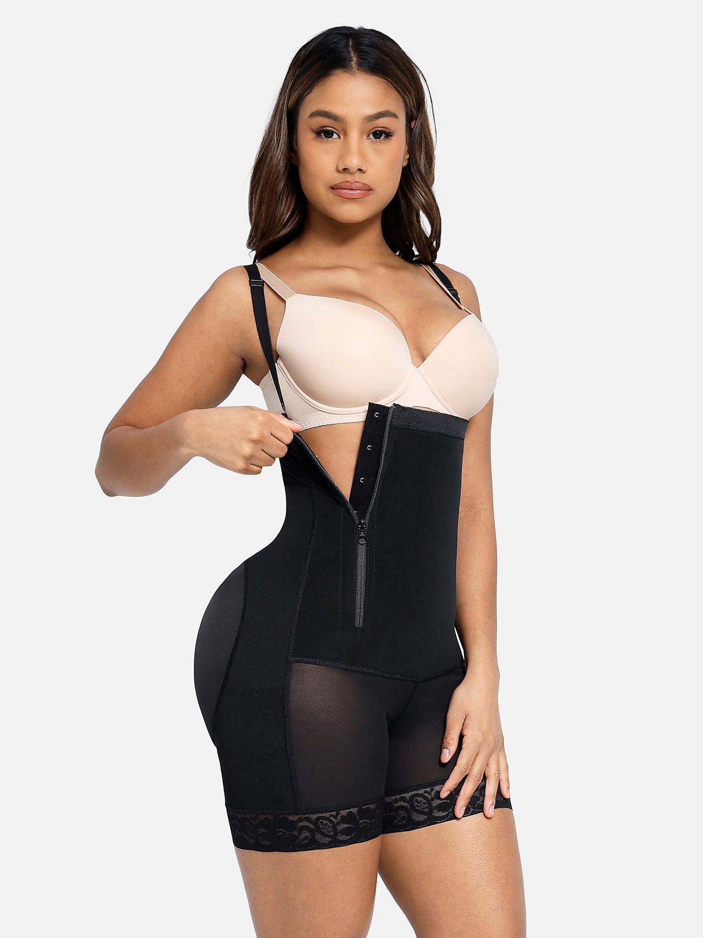 Shaper-Bodysuit mit seitlichem Reißverschluss und Po-Lifter