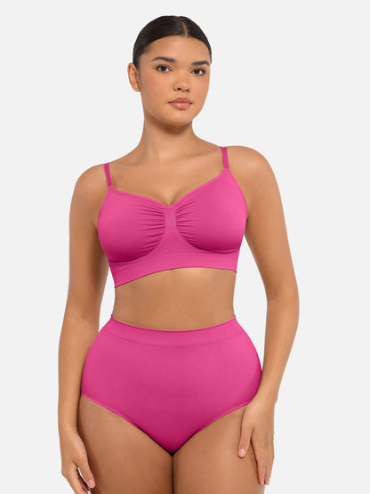 Ensemble soutien-gorge sans armature et culotte gainante sans couture 