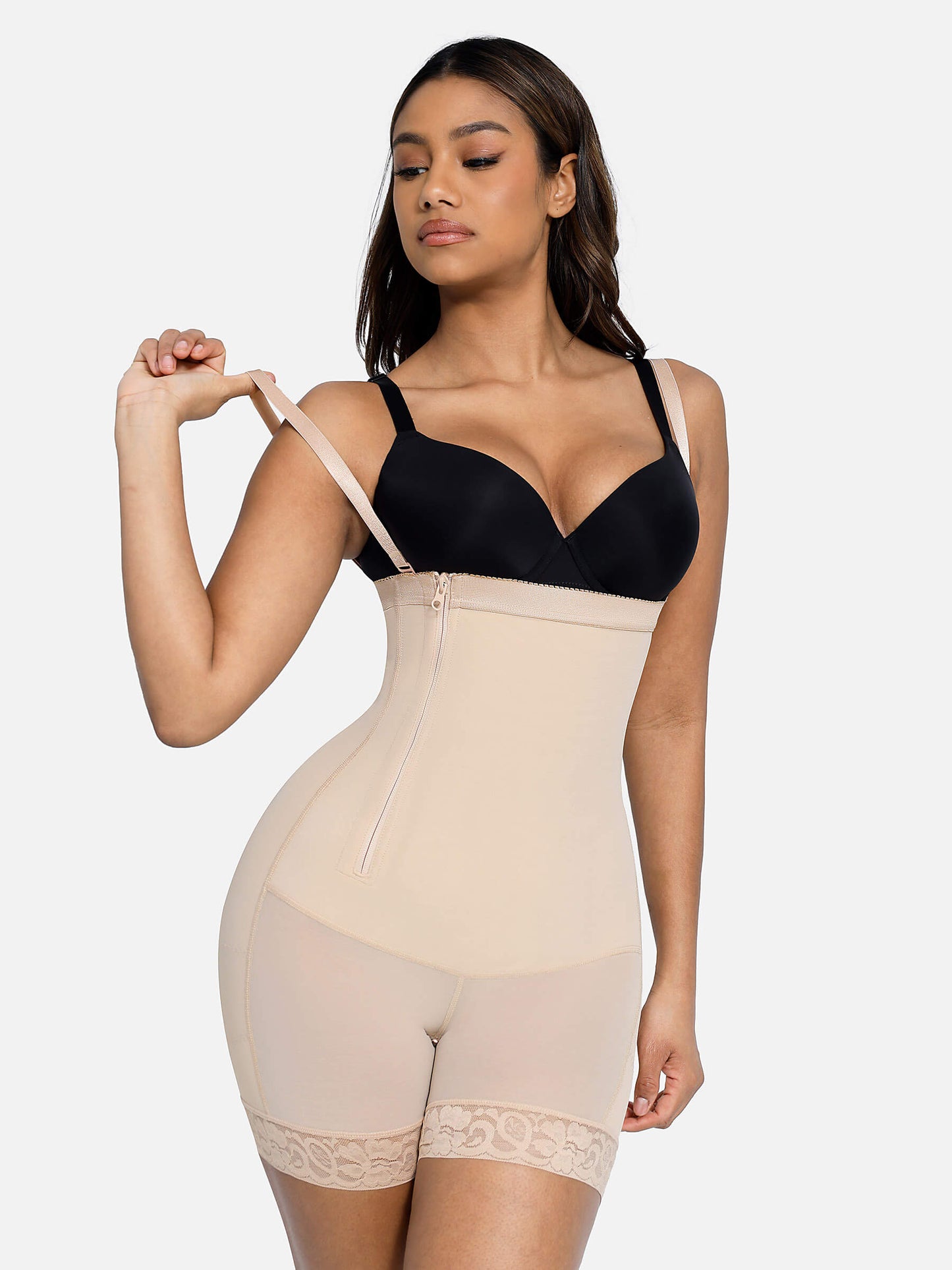 Shaper-Bodysuit mit seitlichem Reißverschluss und Po-Lifter